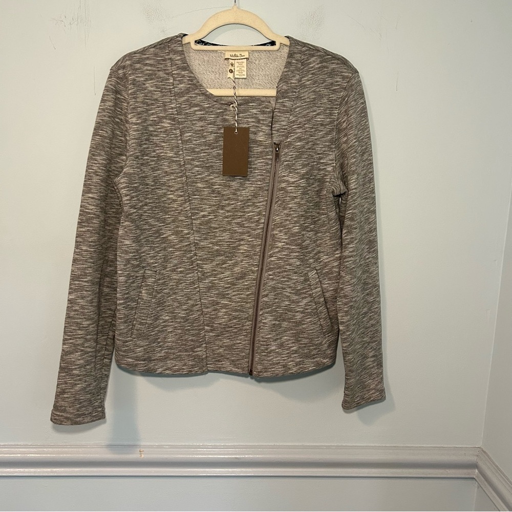 NWT Matilda Jane Gray After Drive Moto Zip-Up Jacket Size Large